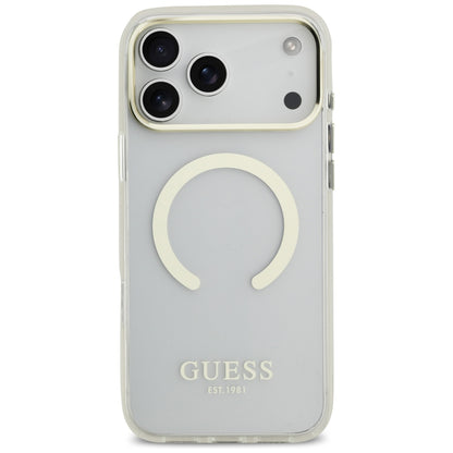 Ovitek MagSafe za Apple iPhone 18 Pro / 17 Pro, Guess, Metal Outline, Zlata