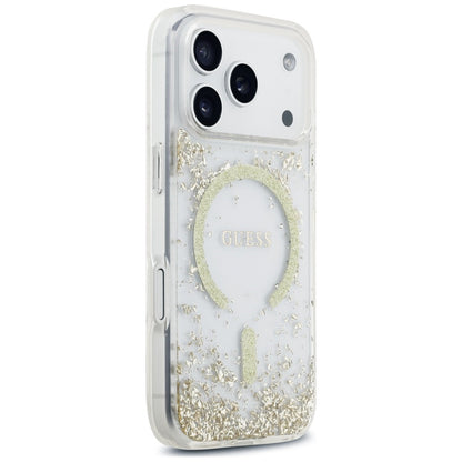 MagSafe ovitek za Apple iPhone 18 Pro / 17 Pro, Guess, smolnato dno z bleščicami, zlata