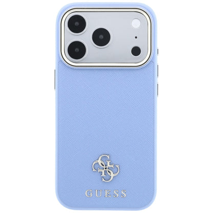 MagSafe Case for Apple iPhone 18 Pro / 17 Pro, Guess, Saffiano Small 4G Classic, Blue