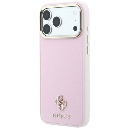 Ovitek MagSafe za Apple iPhone 18 Pro / 17 Pro, Guess, Saffiano Small 4G Classic, roza