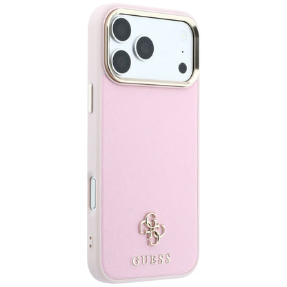 Ovitek MagSafe za Apple iPhone 18 Pro / 17 Pro, Guess, Saffiano Small 4G Classic, roza
