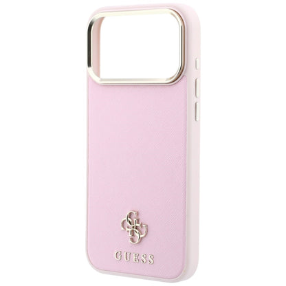 Ovitek MagSafe za Apple iPhone 18 Pro / 17 Pro, Guess, Saffiano Small 4G Classic, roza