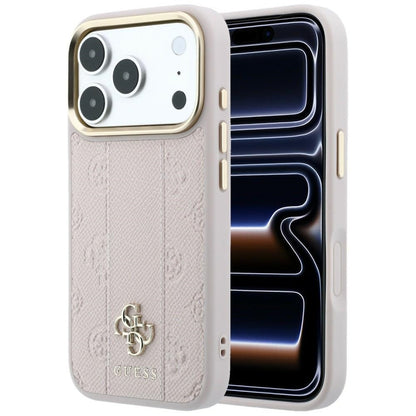MagSafe ovitek za Apple iPhone 18 Pro / 17 Pro, Guess, Stripe Peony 4G, roza