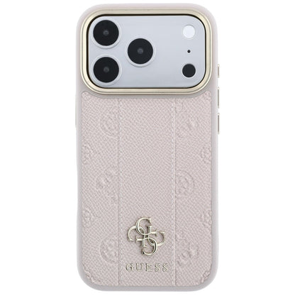 MagSafe ovitek za Apple iPhone 18 Pro / 17 Pro, Guess, Stripe Peony 4G, roza
