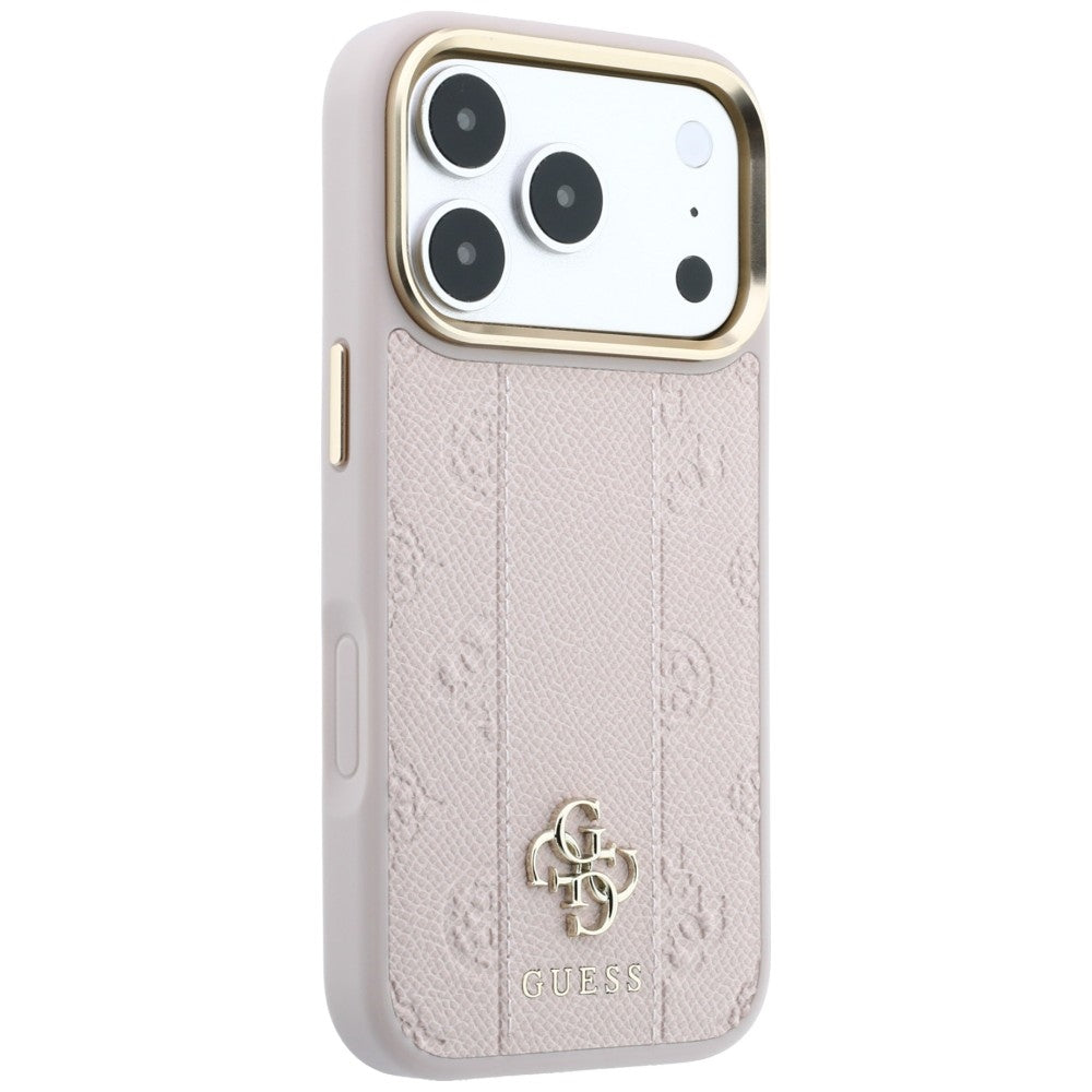 MagSafe ovitek za Apple iPhone 18 Pro / 17 Pro, Guess, Stripe Peony 4G, roza
