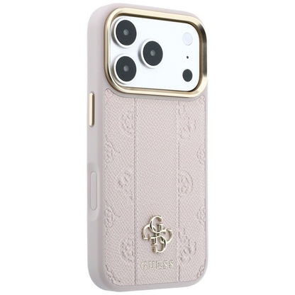 MagSafe ovitek za Apple iPhone 18 Pro / 17 Pro, Guess, Stripe Peony 4G, roza