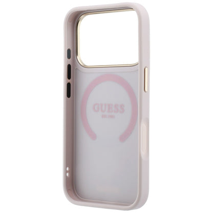 MagSafe ovitek za Apple iPhone 18 Pro / 17 Pro, Guess, Stripe Peony 4G, roza