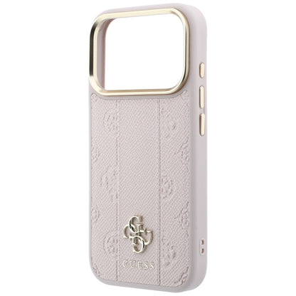 MagSafe ovitek za Apple iPhone 18 Pro / 17 Pro, Guess, Stripe Peony 4G, roza