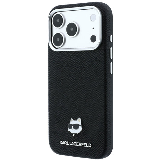 MagSafe ovitek za Apple iPhone 18 Pro / 17 Pro, Karl Lagerfeld, zrnata glava Choupette, črna