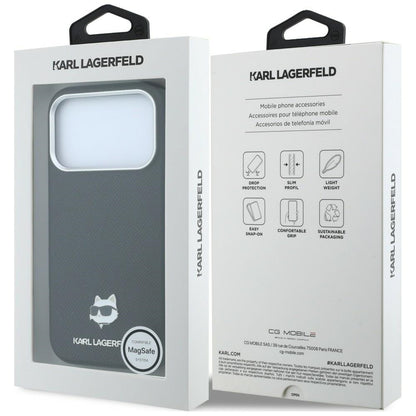 MagSafe Case for Apple iPhone 18 Pro / 17 Pro, Karl Lagerfeld, Grained Choupette Head, Black