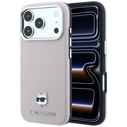MagSafe Case for Apple iPhone 18 Pro / 17 Pro, Karl Lagerfeld, Grained Choupette Head, Pink