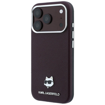 Ovitek MagSafe za Apple iPhone 18 Pro / 17 Pro, Karl Lagerfeld, zrnata Choupette glava, bordo