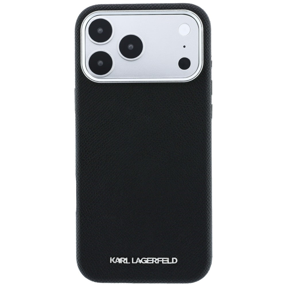 MagSafe Case for Apple iPhone 18 Pro / 17 Pro, Karl Lagerfeld, Grained Elongated Logo, Black