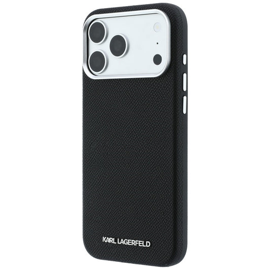 MagSafe ovitek za Apple iPhone 18 Pro / 17 Pro, Karl Lagerfeld, zrnati podolgovati logotip, črn