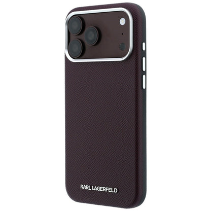 Ovitek MagSafe za Apple iPhone 18 Pro / 17 Pro, Karl Lagerfeld, zrnati podolgovati logotip, bordo
