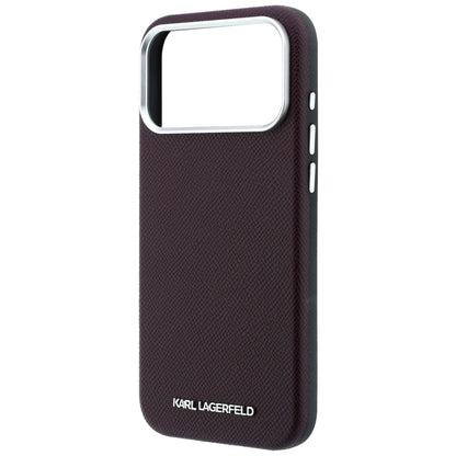 Ovitek MagSafe za Apple iPhone 18 Pro / 17 Pro, Karl Lagerfeld, zrnati podolgovati logotip, bordo