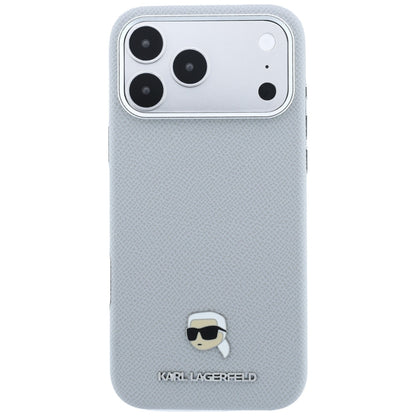 MagSafe ovitek za Apple iPhone 18 Pro / 17 Pro, Karl Lagerfeld, zrnata kovina Karl Head, siva