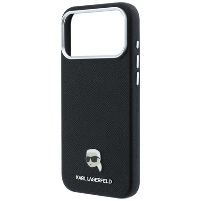 MagSafe Case for Apple iPhone 18 Pro / 17 Pro, Karl Lagerfeld, Grained Karl Head's Metal, Black