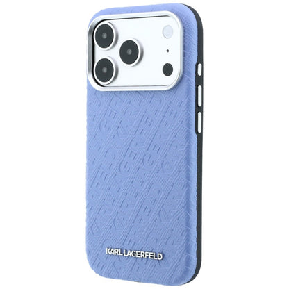 MagSafe ovitek za Apple iPhone 18 Pro / 17 Pro, Karl Lagerfeld, zrnast kovinski logotip, modra