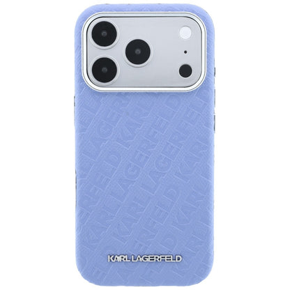 MagSafe ovitek za Apple iPhone 18 Pro / 17 Pro, Karl Lagerfeld, zrnast kovinski logotip, modra