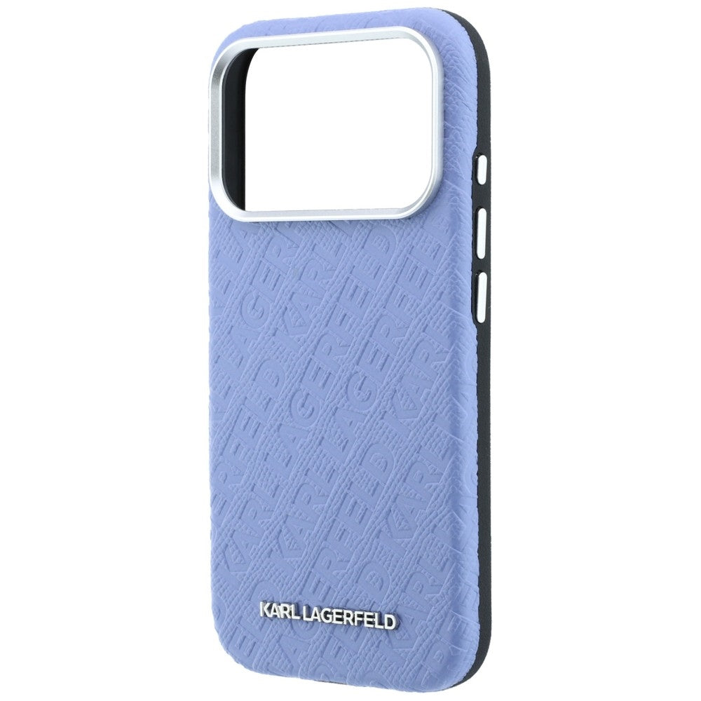 MagSafe ovitek za Apple iPhone 18 Pro / 17 Pro, Karl Lagerfeld, zrnast kovinski logotip, modra