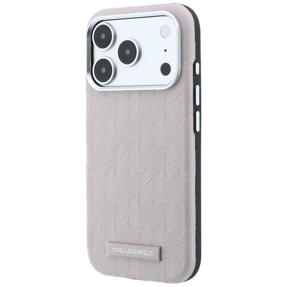 MagSafe ovitek za Apple iPhone 18 Pro / 17 Pro, Karl Lagerfeld, Grained Mono Resin Logo, Roza