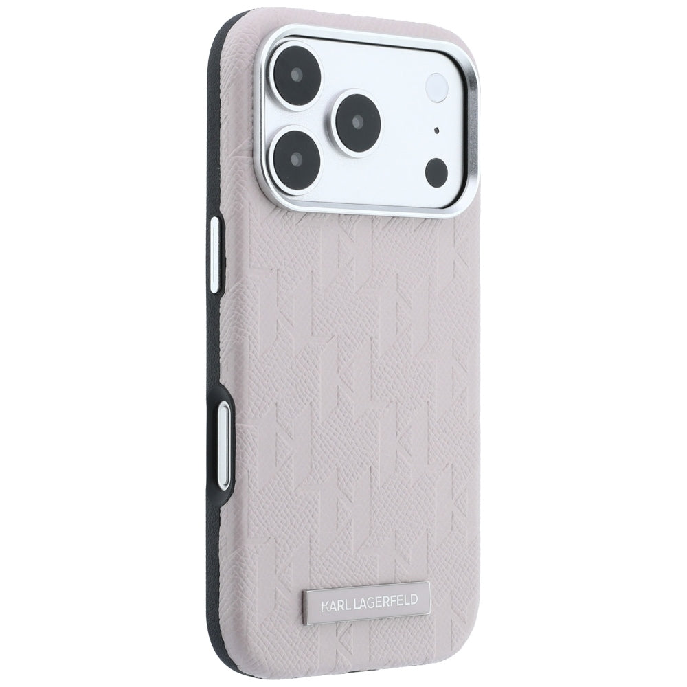 MagSafe ovitek za Apple iPhone 18 Pro / 17 Pro, Karl Lagerfeld, Grained Mono Resin Logo, Roza