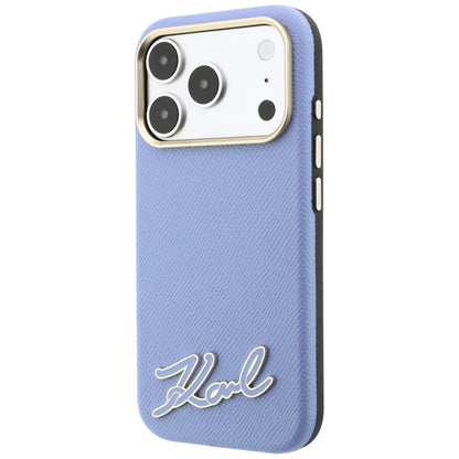 MagSafe ovitek za Apple iPhone 18 Pro / 17 Pro, Karl Lagerfeld, zrnast smolni znak logotipa, modra