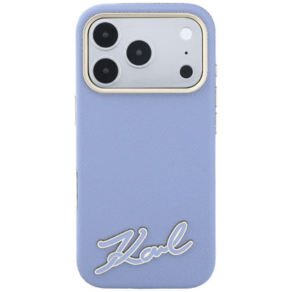 MagSafe ovitek za Apple iPhone 18 Pro / 17 Pro, Karl Lagerfeld, zrnast smolni znak logotipa, modra