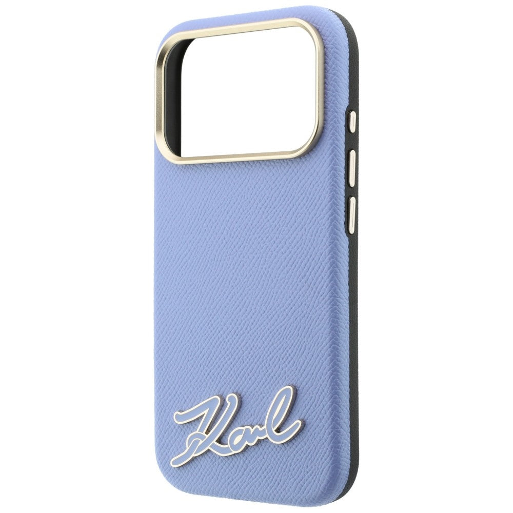 MagSafe ovitek za Apple iPhone 18 Pro / 17 Pro, Karl Lagerfeld, zrnast smolni znak logotipa, modra