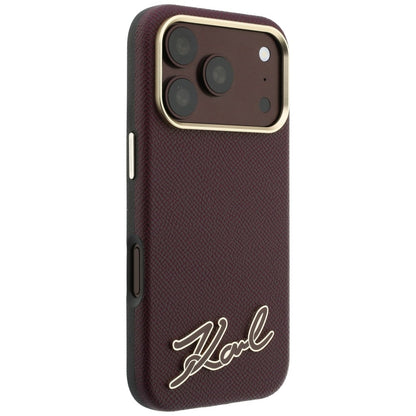 Ovitek MagSafe za Apple iPhone 18 Pro / 17 Pro, Karl Lagerfeld, Zrnati smolasti znak logotipa, Vijoličen
