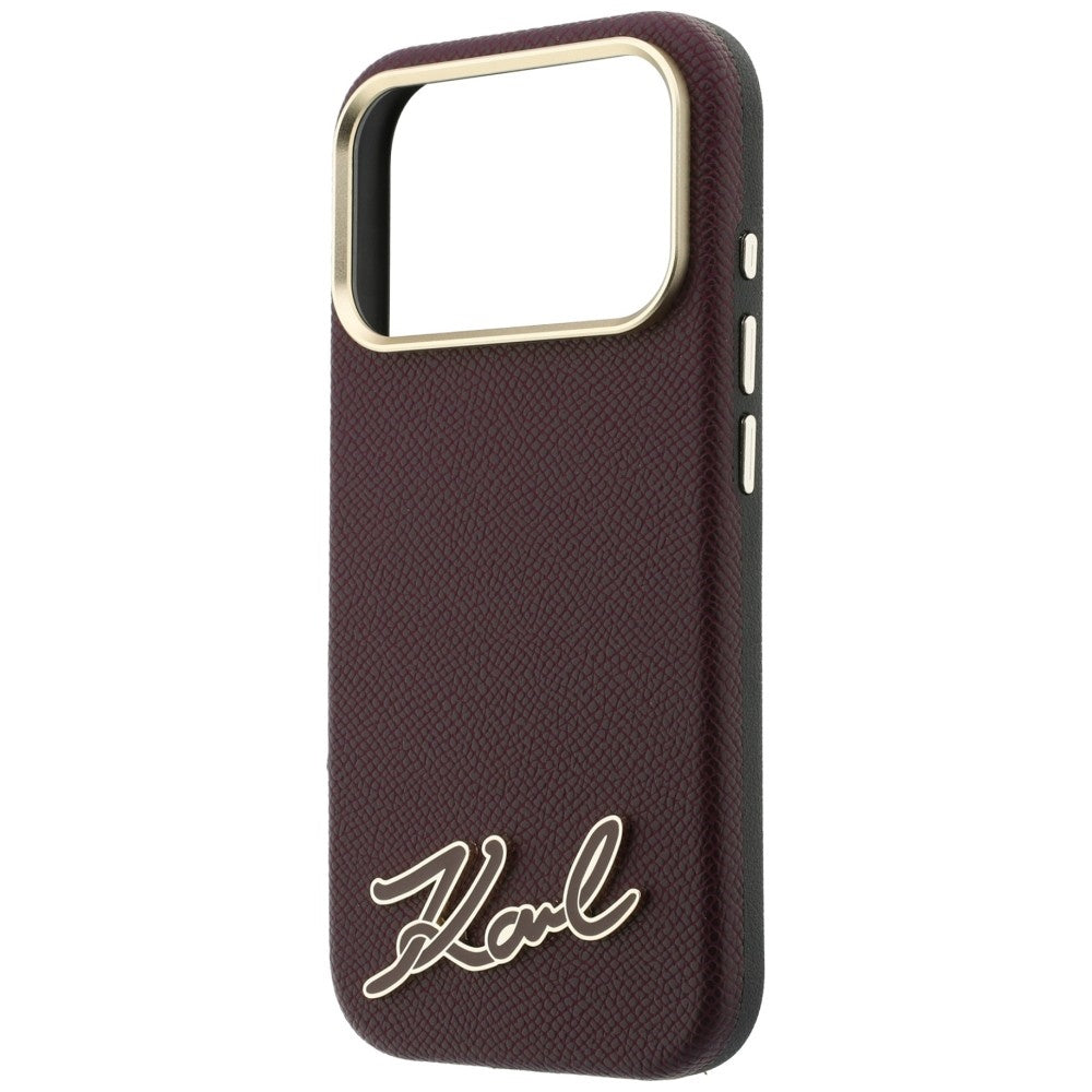 Ovitek MagSafe za Apple iPhone 18 Pro / 17 Pro, Karl Lagerfeld, Zrnati smolasti znak logotipa, Vijoličen