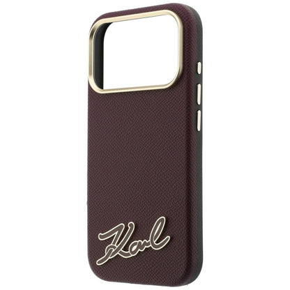 Ovitek MagSafe za Apple iPhone 18 Pro / 17 Pro, Karl Lagerfeld, Zrnati smolasti znak logotipa, Vijoličen