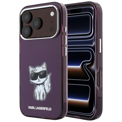 MagSafe ovitek za Apple iPhone 18 Pro / 17 Pro, Karl Lagerfeld, HC IML Choupette Body Sketch Print, Vijoličen