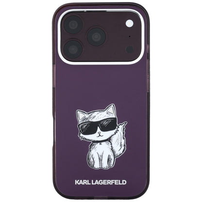 MagSafe ovitek za Apple iPhone 18 Pro / 17 Pro, Karl Lagerfeld, HC IML Choupette Body Sketch Print, Vijoličen