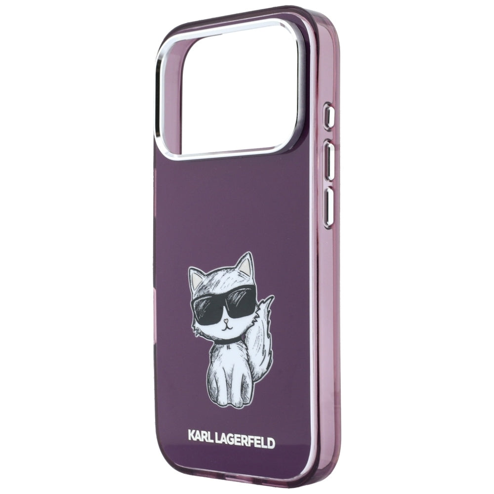 MagSafe ovitek za Apple iPhone 18 Pro / 17 Pro, Karl Lagerfeld, HC IML Choupette Body Sketch Print, Vijoličen