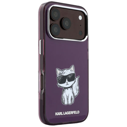 MagSafe ovitek za Apple iPhone 18 Pro / 17 Pro, Karl Lagerfeld, HC IML Choupette Body Sketch Print, Vijoličen