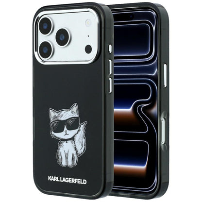 MagSafe ovitek za Apple iPhone 18 Pro / 17 Pro, Karl Lagerfeld, IML Choupette Body Sketch Print, Črn
