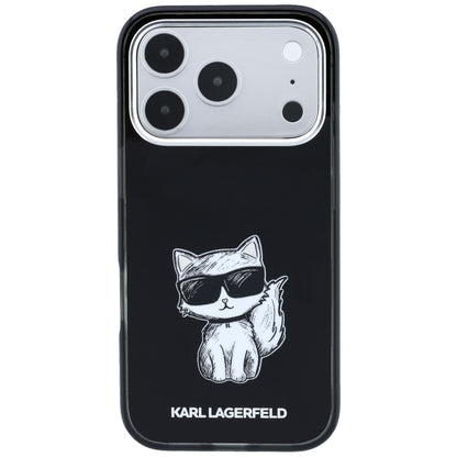 MagSafe ovitek za Apple iPhone 18 Pro / 17 Pro, Karl Lagerfeld, IML Choupette Body Sketch Print, Črn