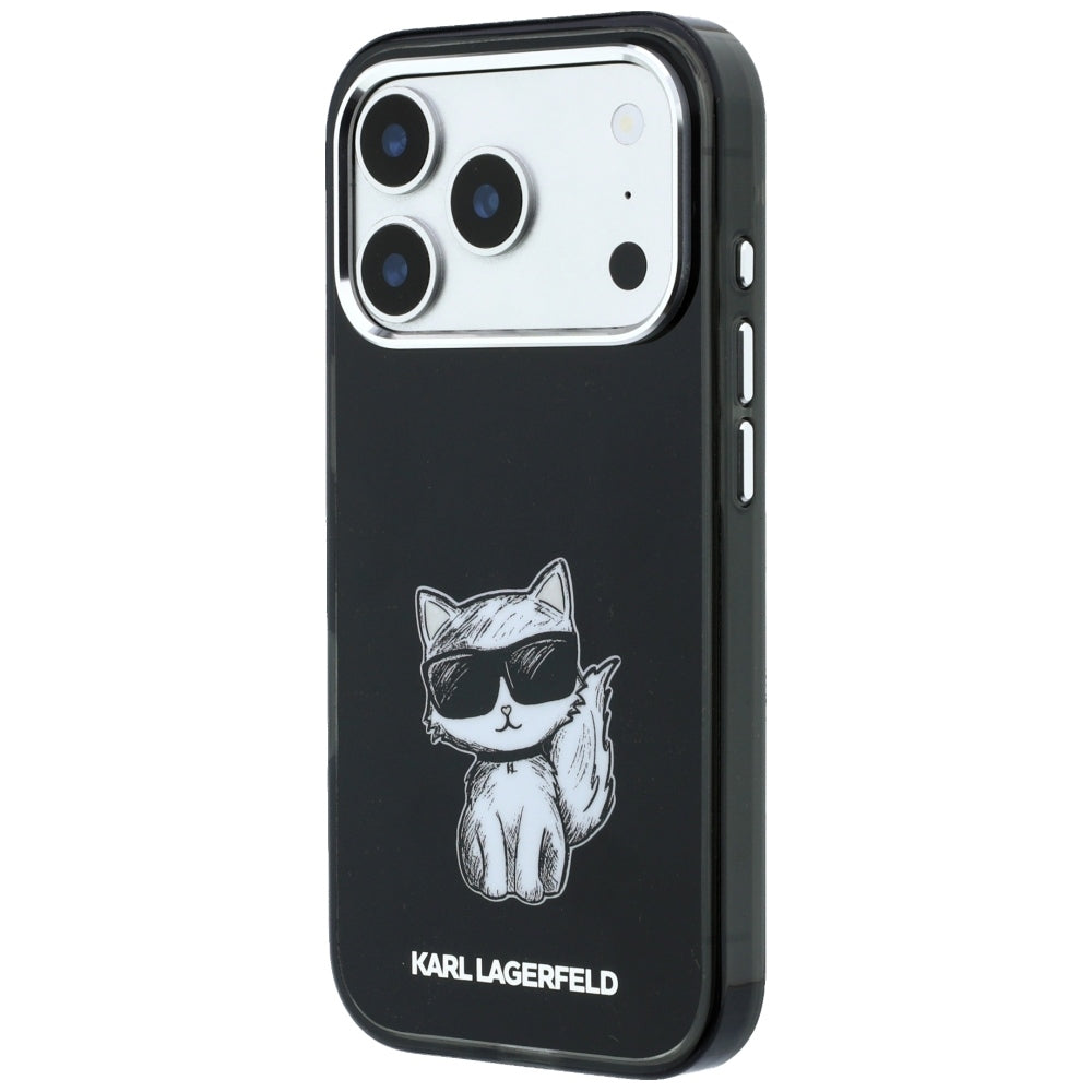 MagSafe ovitek za Apple iPhone 18 Pro / 17 Pro, Karl Lagerfeld, IML Choupette Body Sketch Print, Črn