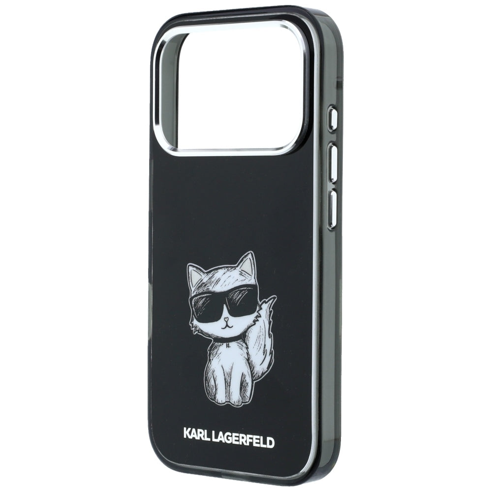 MagSafe ovitek za Apple iPhone 18 Pro / 17 Pro, Karl Lagerfeld, IML Choupette Body Sketch Print, Črn