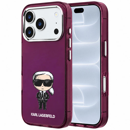 MagSafe ovitek za Apple iPhone 18 Pro / 17 Pro, Karl Lagerfeld, HC IML Ikonik Sketch Print, bordo