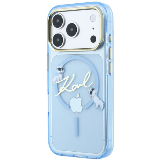 MagSafe ovitek za Apple iPhone 18 Pro / 17 Pro, Karl Lagerfeld, IML Choupette Karl Script Logo, Bleu