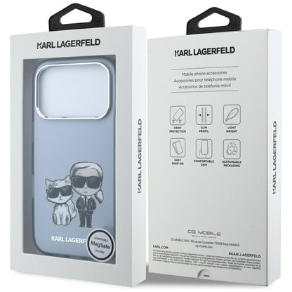 MagSafe ovitek za Apple iPhone 18 Pro / 17 Pro, Karl Lagerfeld, IML KC Bodies Sketch Print, modra