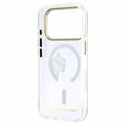 MagSafe ovitek za Apple iPhone 18 Pro / 17 Pro, Karl Lagerfeld, IML Peekaboo tisk in kovinski okvir, prozoren