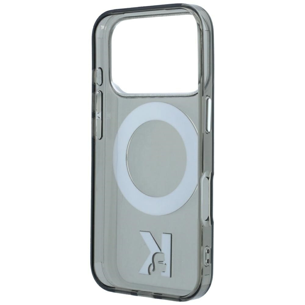 MagSafe ovitek za Apple iPhone 18 Pro / 17 Pro, Karl Lagerfeld, IML Ring Stand Kameo Metal, Črn