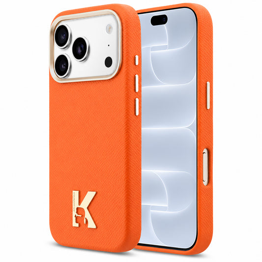 MagSafe ovitek za Apple iPhone 18 Pro / 17 Pro, Karl Lagerfeld, Karlova glava logotip, oranžen