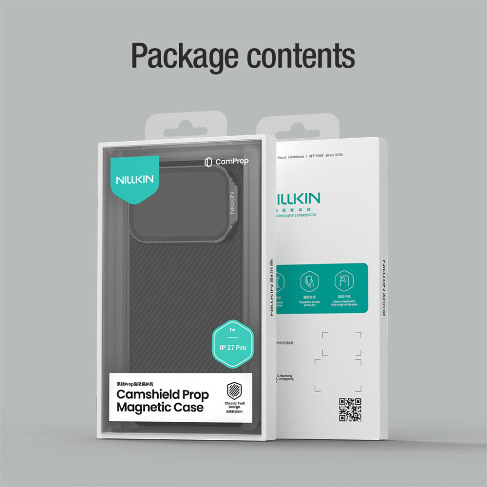 Ovitek MagSafe za Apple iPhone 18 Pro / 17 Pro, Nillkin, CamShield Prop, Črn