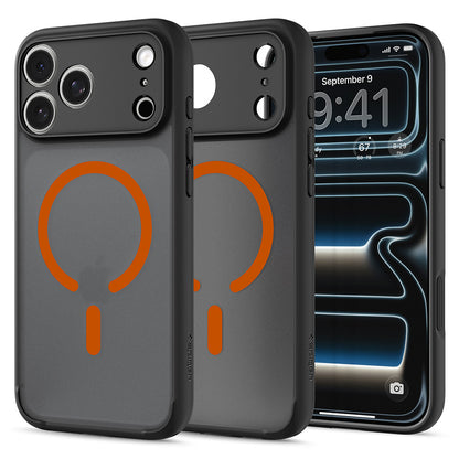 MagSafe Case for Apple iPhone 18 Pro / 17 Pro, Spigen, Ultra Hybrid, Matte Black Orange ACS12162