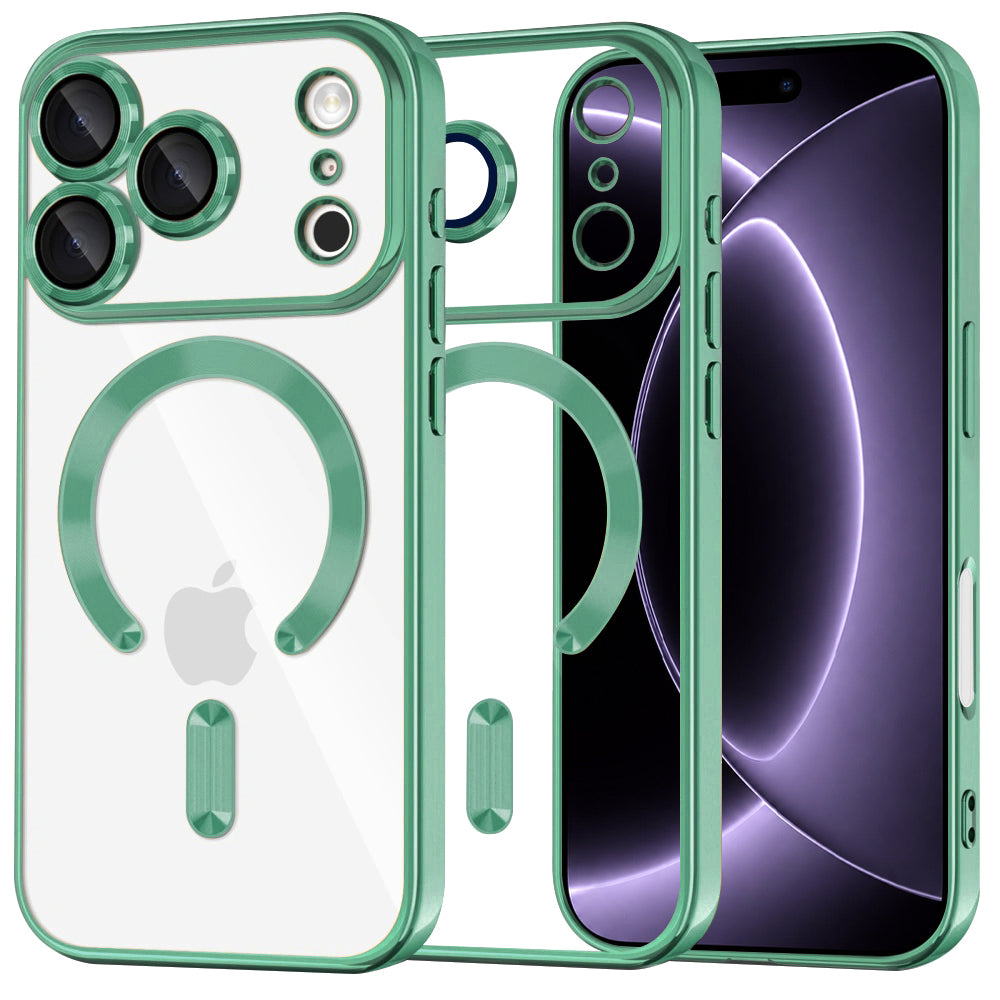 MagSafe ovitek za Apple iPhone 18 Pro / 17 Pro, Techsuit, Luxury Crystal, Svetlo zelena